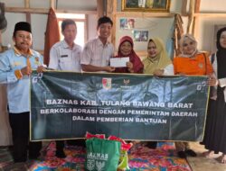 Baznas Tubaba Salurkan Bantuan Pangan untuk Warga Penumangan Pengidap Gangguan Ginjal
