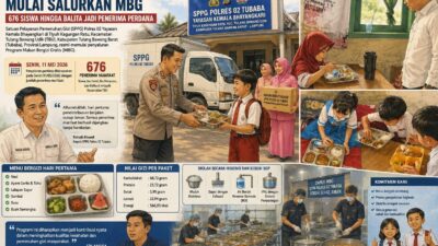SPPG Polres 02 Tubaba Salurkan MBG Perdana