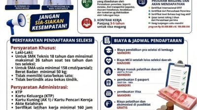Pemkab Mesuji Buka Peluang Emas: Program Magang Ke Jepang 2026 Resmi Dibuka, Gaji Belasan Juta dan Modal Usaha Hingga 100 Juta Menanti