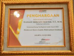 Mirza Raih Penghargaan Nasional, Lampung Dinilai Sukses Perkuat Sektor Pertanian