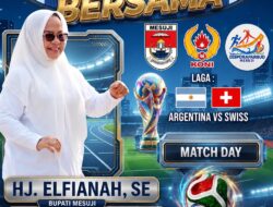 Merawat Kebersamaan, Bupati Mesuji Gelar Senam dan Nobar Argentina vs Swiss