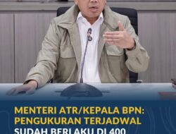 Menteri ATR/BPN Pastikan Pengukuran Tanah Terjadwal Berlaku di 400 Kantor