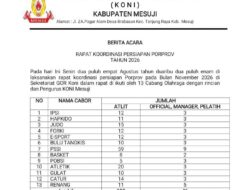 Optimalkan Catatan, KONI Mesuji Pastikan Dari 13 Cabor, 245 Kontingen Terdata Melaju ke Porprov 2026
